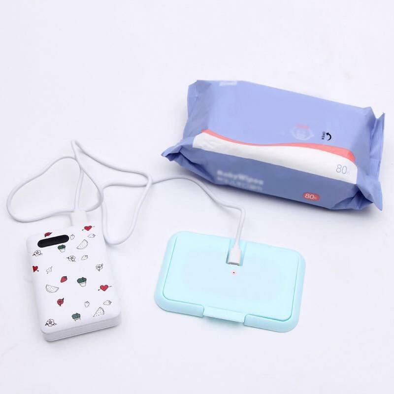 Portable Baby Wipe Warmer Heater Wet Towel Dispenser Napkin Heating Box Home/Car Use Mini Wipe Warmer Case Disinfecting Wipes