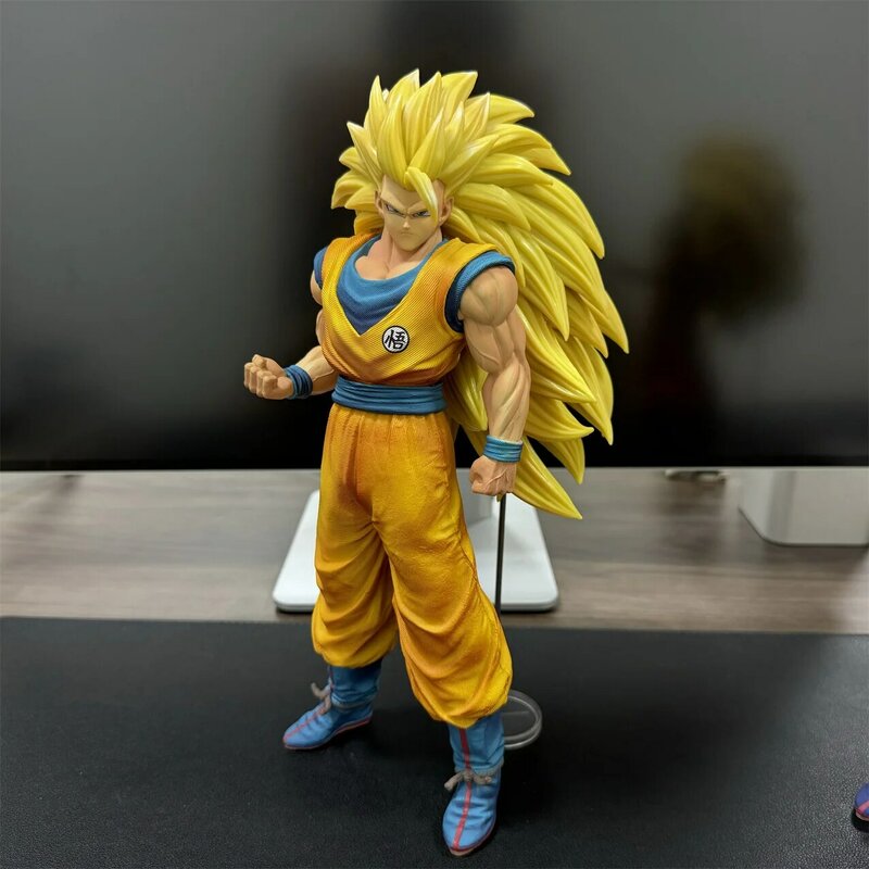 Anime Dragon Ball Z rysunek Ssj3 Goku rysunek 30cm pcv Super Saiyan statua 3 Gokou Model kolekcjonerski zabawki prezenty