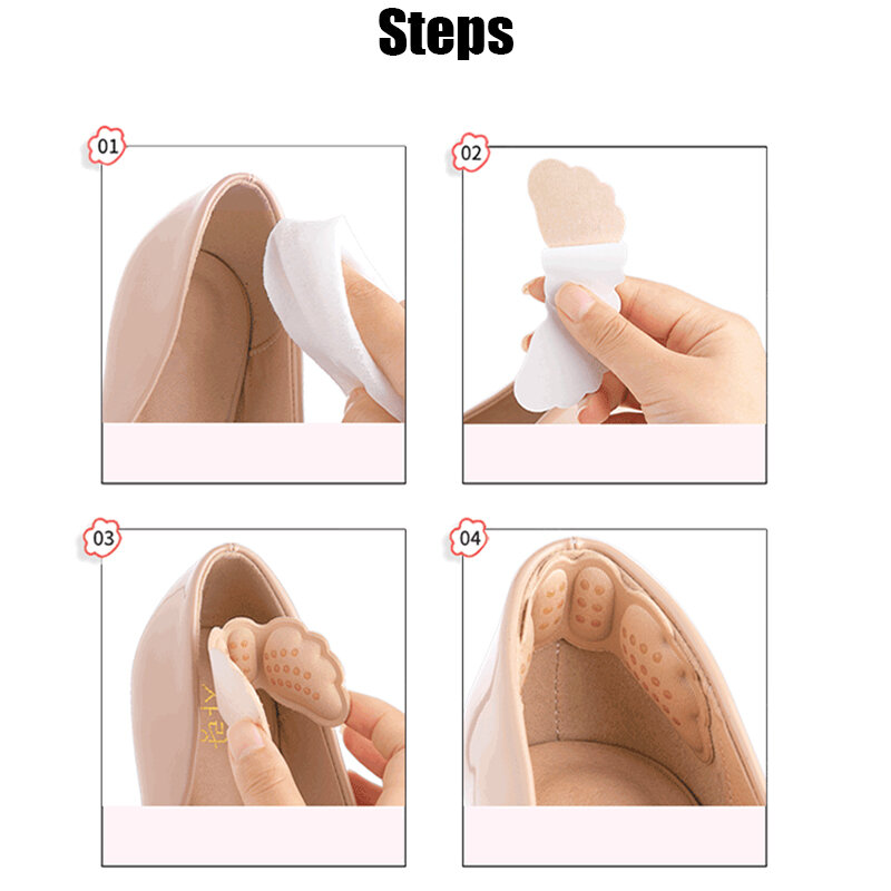 Plantillas adhesivas para el cuidado de los pies para mujer, almohadillas de parche para alivia el dolor, antidesgaste, 6 piezas = 3 pares