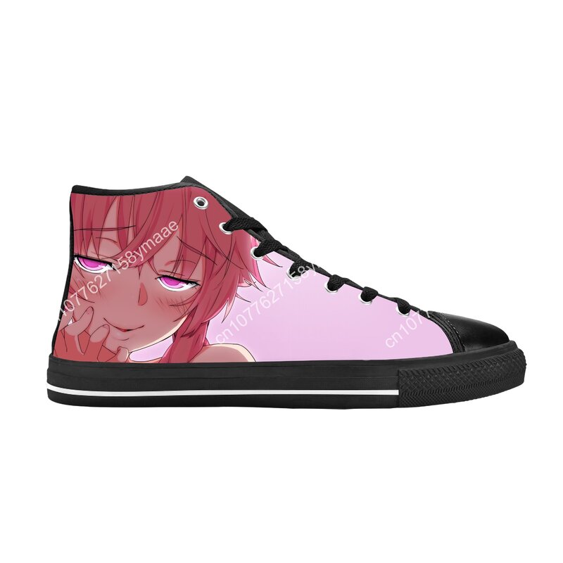 Anime giapponese Manga Future Diary Gasai Yuno Cute Casual Cloth Shoes High Top confortevole traspirante 3D Print uomo donna Sneakers