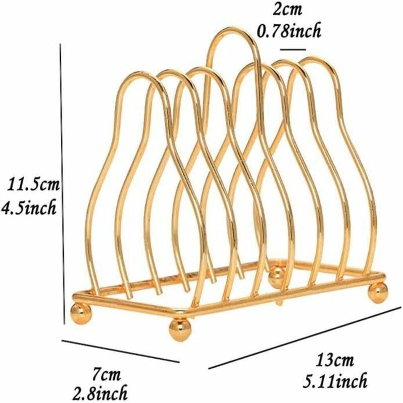Golden Toast Rack Durable 5.1 Inches Iron Small Bowl Holder Triangle Storage Rack Kitchen