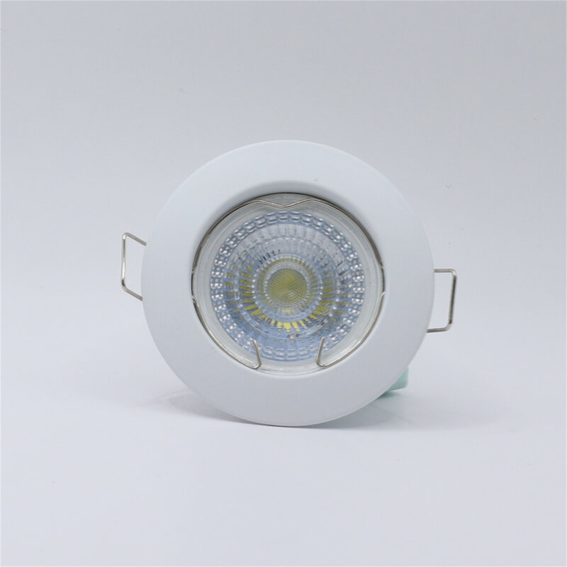 Marco de iluminación de Metal moderno blanco MR16 con anillo frontal ajustable, accesorio de luz descendente de techo empotrado redondo