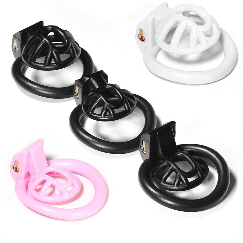 2023 nuovo dispositivo di castità maschile Cobra rosa positivo/negativo con 4 anelli del pene gabbie per cazzo Super piccole BDSM giocattoli del sesso per gli uomini Sissy