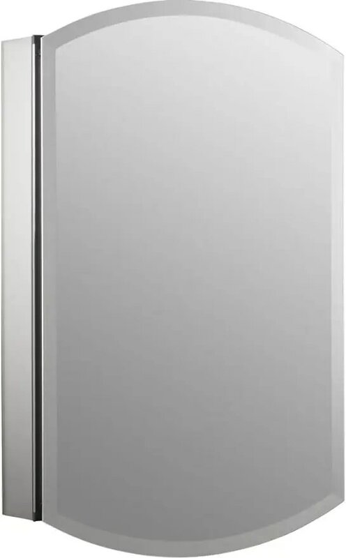 KOHLER 3073-NA Archer 20 дюймов Вт x 31 дюйм H Алюминиевый однодверный медицинский шкаф для ванной комнаты с зеркалом, встраиваемое или поверхностное крепление Bathro