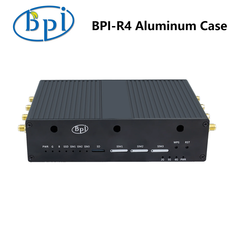 บานาน่าพาย BPI-R4เคสอลูมิเนียมสำหรับแผงวงจรเพื่อการพัฒนา BPI-R4บานาน่าพาย