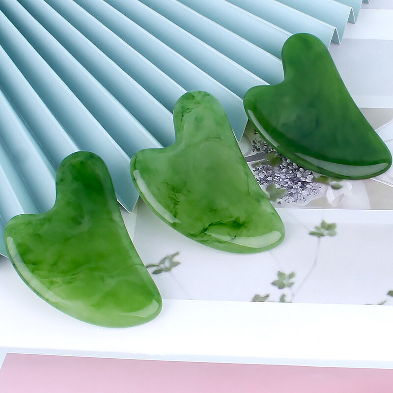 Naturalna żywica Gua Sha skrobak jadeit do masażu preparat przeciwzmarszczkowy z kamienia Guasha