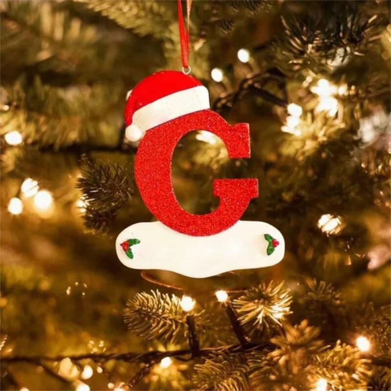 شجرة عيد الميلاد الاكريليك رسالة قلادة ، DIY بها بنفسك عيد الميلاد زخرفة ، ديكور المنزل ، عطلة ، السنة الجديدة ، 26 رسائل ، 2023