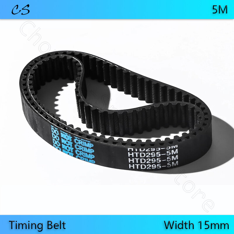 HTD 5M Timing Belt Pitch 5mm width 15mm Rubber Transmission Synchronous Belts 180 200 210 215 220 225 230 235 240 245 - 450mm