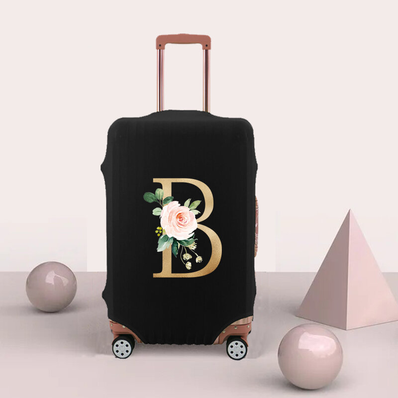 Juego de maletas de viaje con letras doradas, cubierta protectora más gruesa, cubierta de equipaje extraíble, accesorios adecuados de 18-32 pulgadas