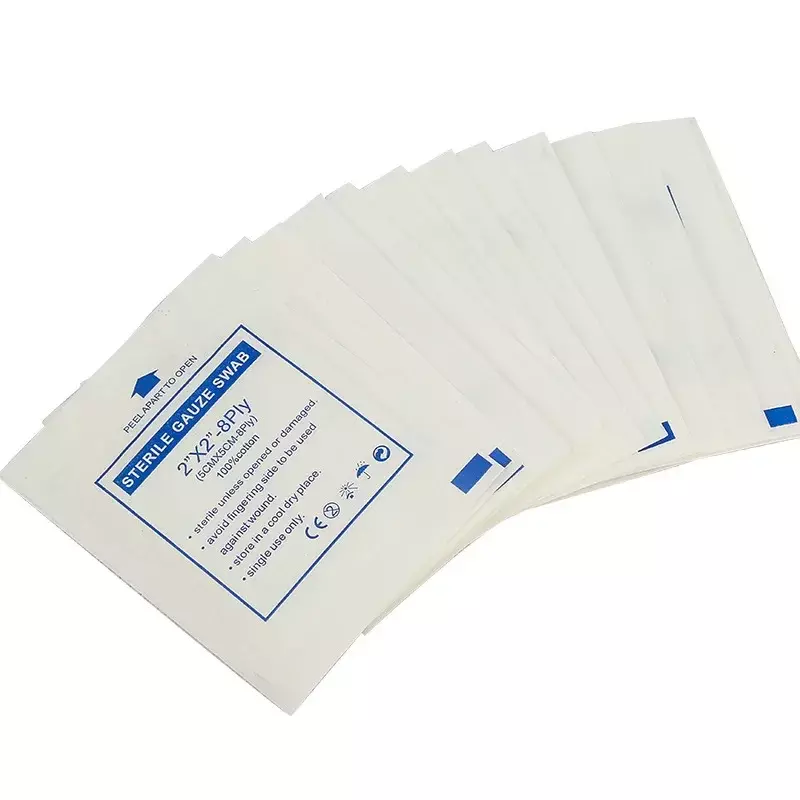 New 50 Pcs/lot Gauze Pad Cotton First Aid Waterproof Wound Dressing Sterile Medical Gauze Pad Wound Care Supplies