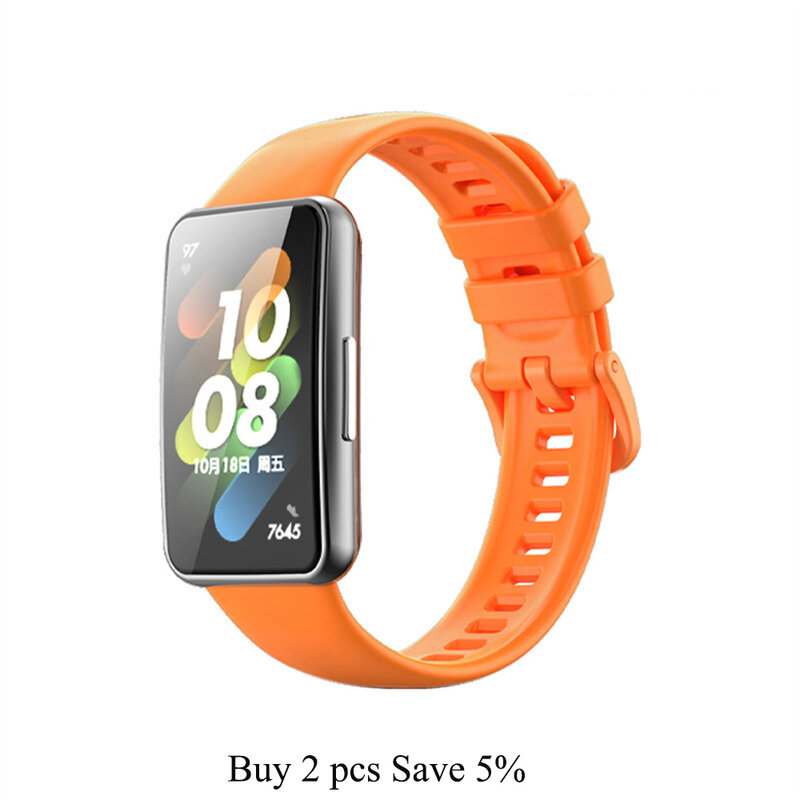 Ремешок сменный силиконовый для Huawei Watch Band 7, мягкий сменный Браслет для Huawei Watch Band 7, аксессуары для часов