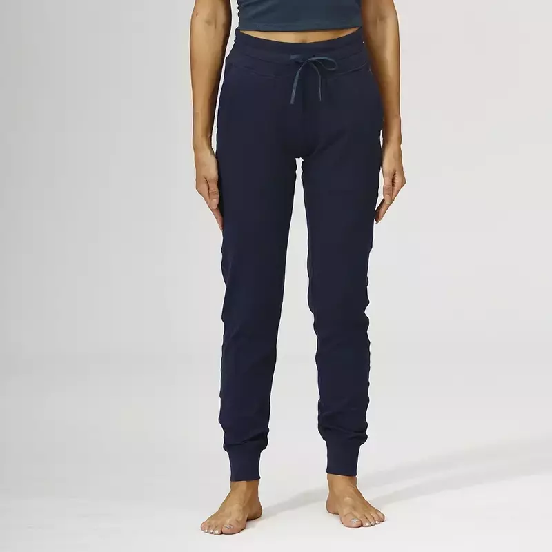 Lulu-pantalones de Yoga elásticos para mujer, Pantalón deportivo de cintura alta para entrenamiento, trotar, cordón elástico de cuatro vías, pantalones deportivos informales
