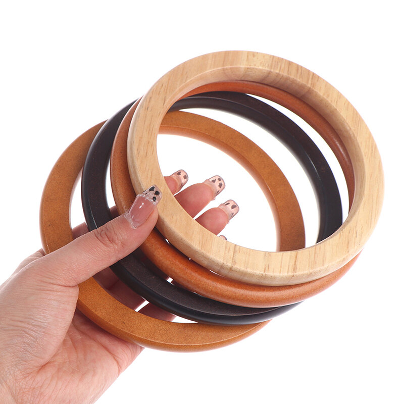 Round Handcrafted Wooden Handle Bag Handle Bag Accessory Wooden Root Handle Wooden Circle Handle Environmental