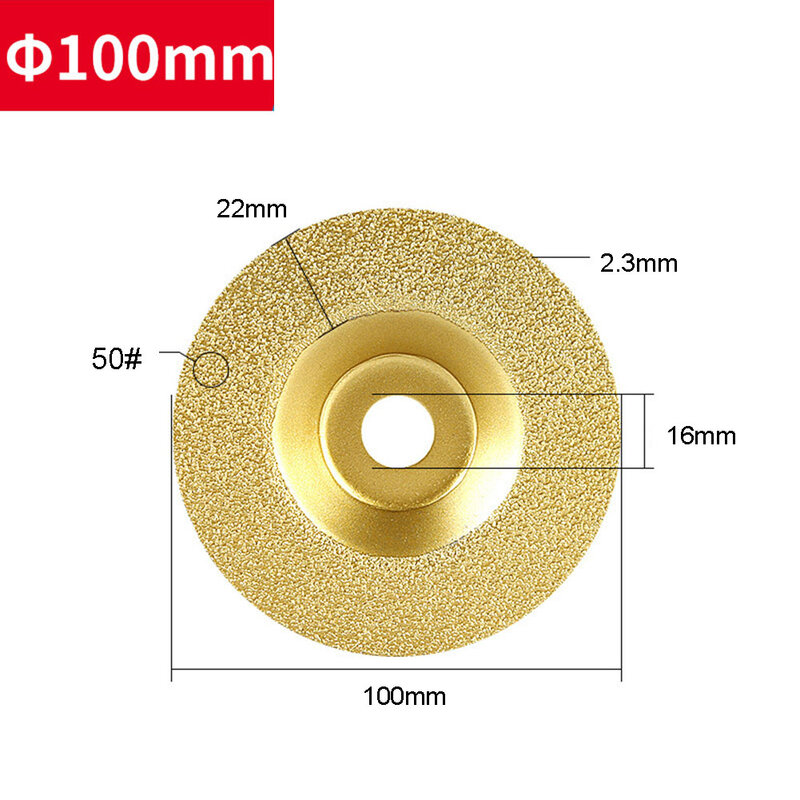 Disco de molienda de cuenco de mármol plateado/dorado, disco de corte de diamante, disco de molienda en seco, alta calidad, resistente al desgaste, nuevo, 1 pieza