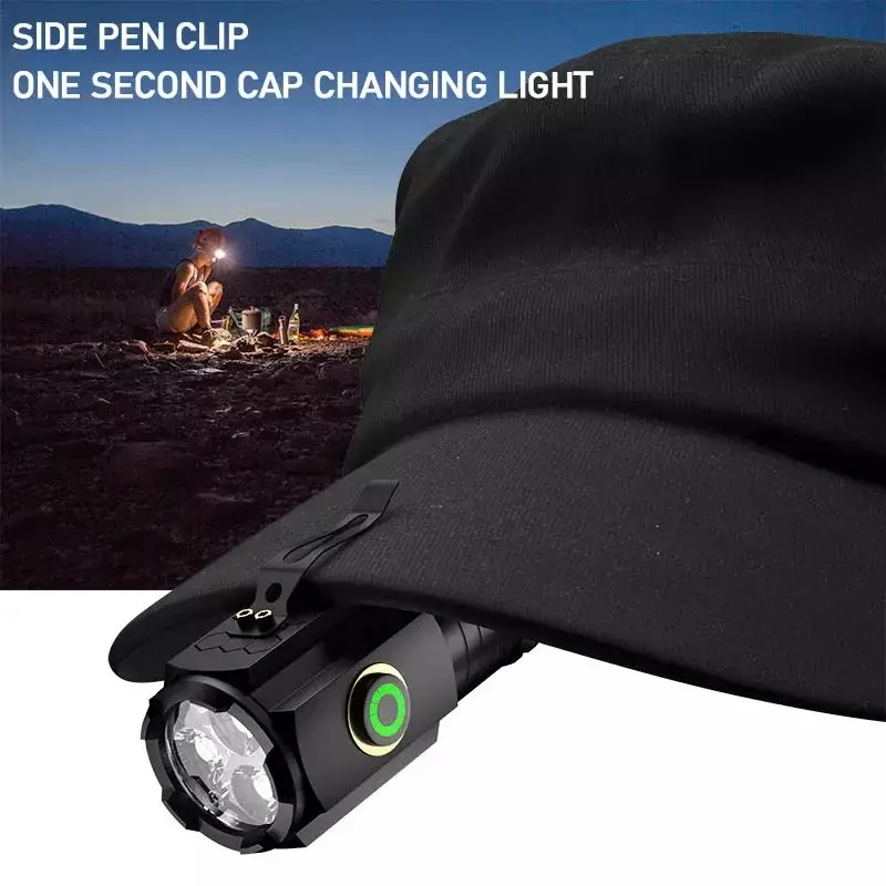 Lampe de poche aste USB C avec aimant, 3 LED, torche 18350, 1800LM, ATR, Sh192., SST20, étanche IP68, randonnée, camping