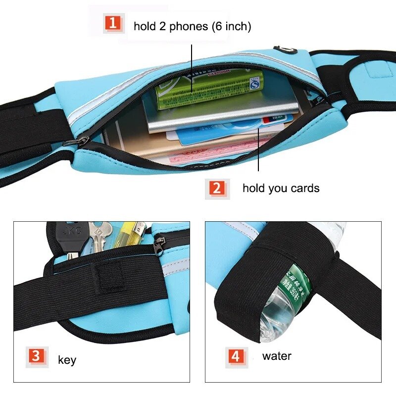 Travel Waist Bag Running Bag Waterproof Sports Belt Gym Phone Case Women Hold Cycling Run Portable Pocket riñonera invisible