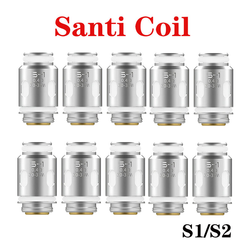 10 buah gulungan jaring Santi S1 0,4ohm DL S2 0,6ohm untuk Kit Santi Charon Baby Plus Knight 40 Kit