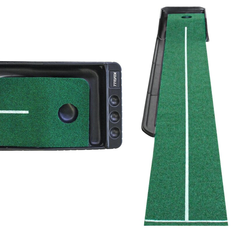 Напольный коврик с системой автоматического возврата мяча для установки в помещении зеленый для мини-игр тренировочное оборудование подарки для гольфистов
