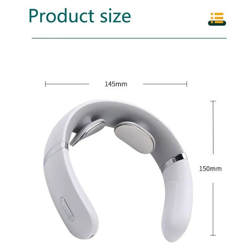 Intelligent neck shoulder massager multifunctional electric pulse cervical portable heating pain relief tool health care