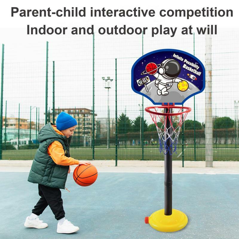 Kids Basketball Hoop And Stand Home Height Flexible Basketball Stand Kids Ball Games For Kindergarten Classroom Basement