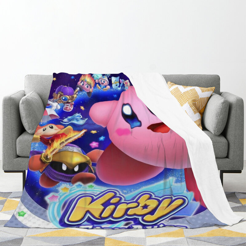 K-Kirby Family Living Room Fluffy Fleece Throw coperte da campeggio per bambini divano Throw coperta sottile Modern Fashion GiftCartoon
