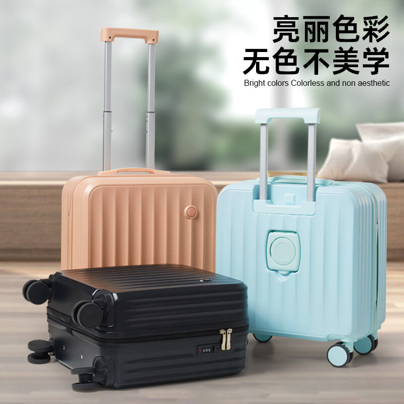 PLUENLI Boarding Bag Trolley Case Multi-Functional Luggage Women's Small Mini Password Suitcase Zipper Suitcase