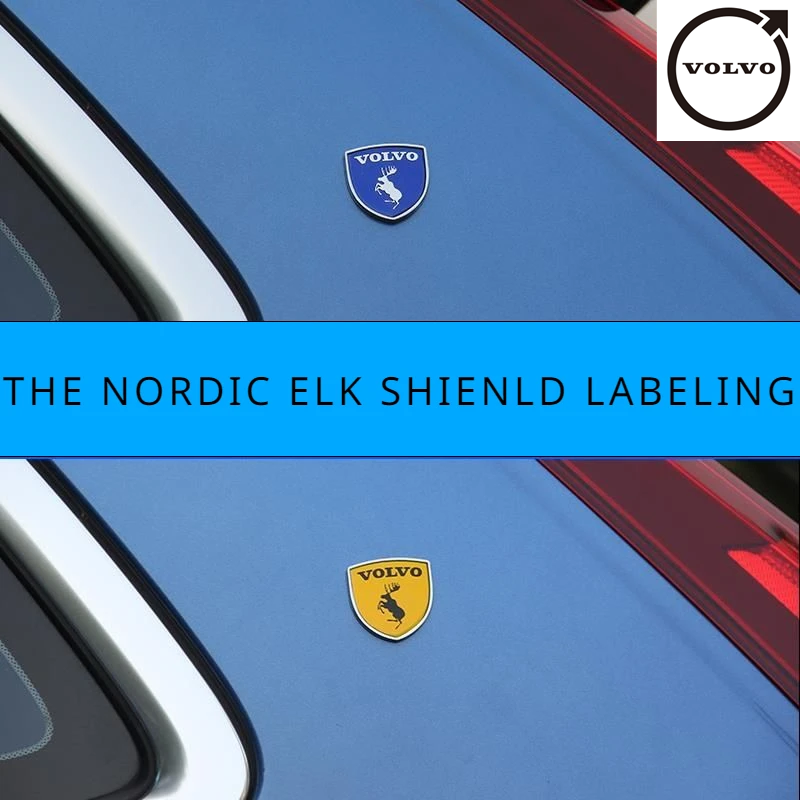 2 buah logo 3D elk lencana perisai mobil tubuh ekor logo lencana atau untuk Volvo Volvo stickers stiker mobil rusa perisai