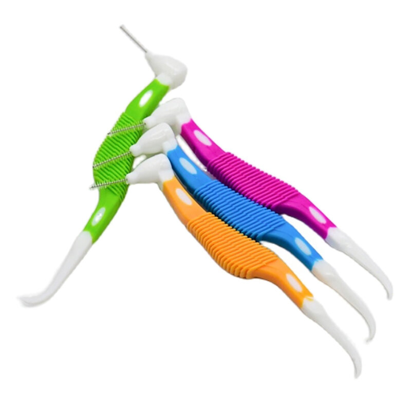 8pcs/box Hippocampus Interdental Brush Tooth Cleaning Teeth Stick Toothpick Brush Interdental Brushes Oral Hygiene Care Tools