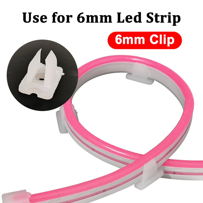 Clips de fixation de bande LED, connecteur pour Fiosph2835, néon, 220V, COB, plastique, haute qualité, accessoires flexibles, 6mm, 8mm, 12mm