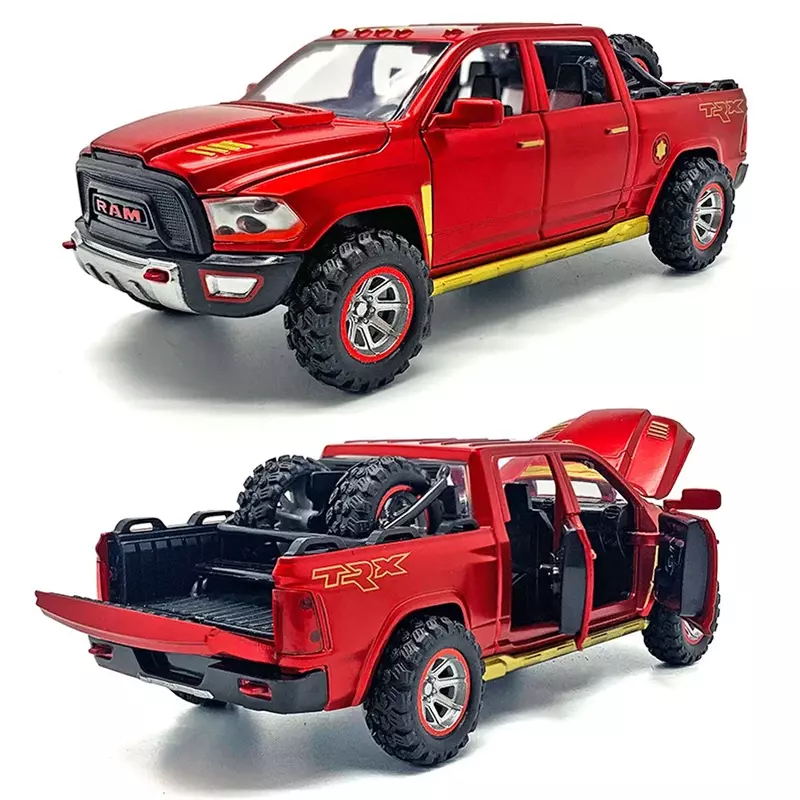 Scale 1/32 RAM TRX Pickup Truck Metal Diecast Alloy Toys Cars Models For Boys Children Kids Off-road Vehicle Hobbies Collection