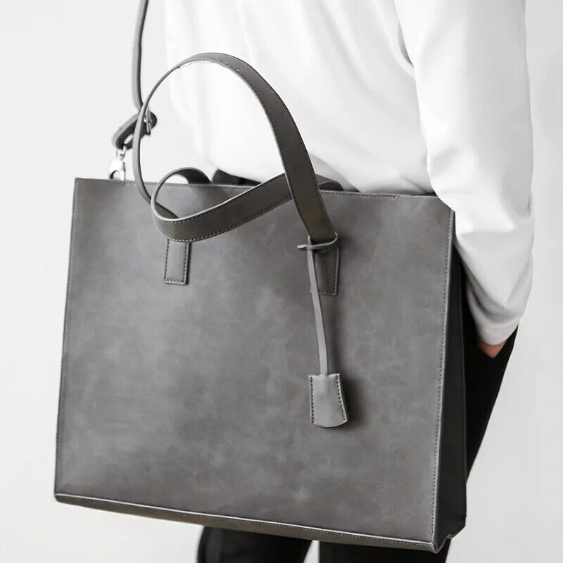 Luxus weiche Leder handtasche für Männer Vintage große Kapazität Einkaufstasche wochen ende männliche Schulter Umhängetasche lässige Umhängetasche