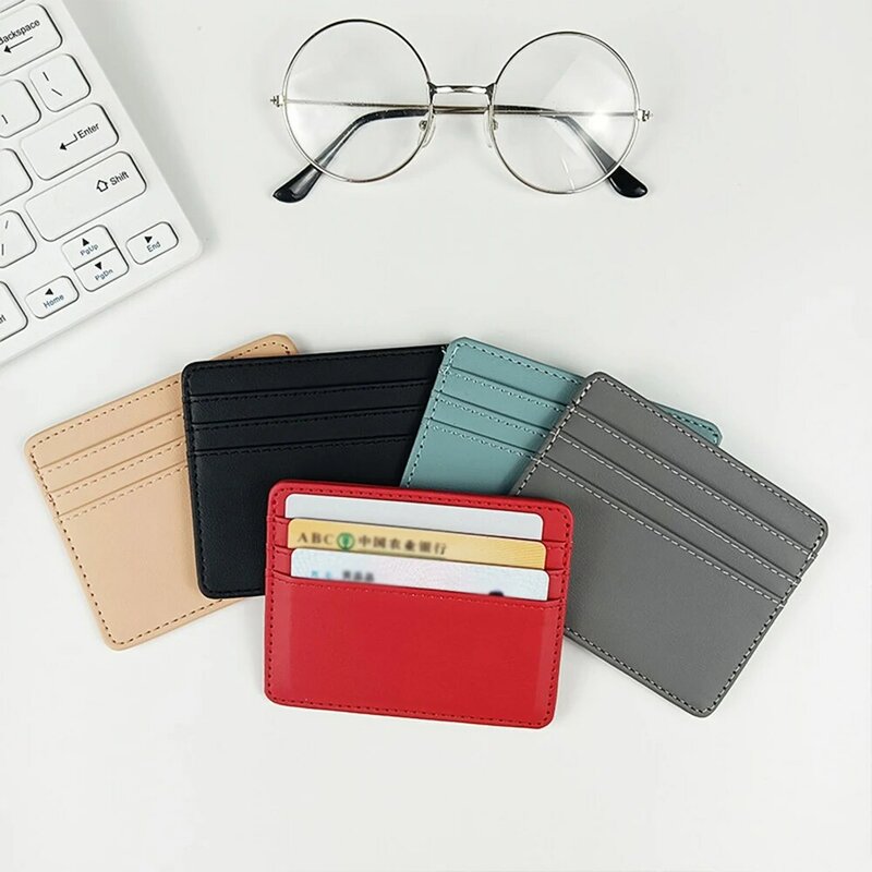 Classic Custom Letters Slim Wallet Personalize Initials Mini PU Leather Credit Card Holder Logo DIY Gift Women Men Cardholder