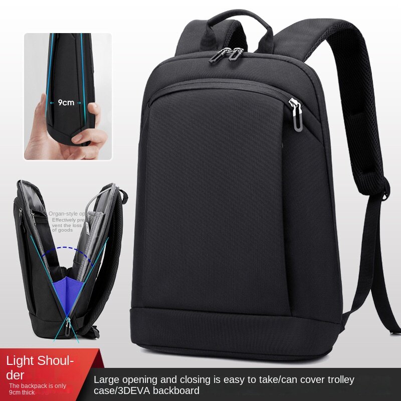 Tas punggung Laptop ultra-tipis, ransel Bisnis Pria Wanita ukuran 15.6 inci, tas punggung Unisex ramping untuk pria dan wanita