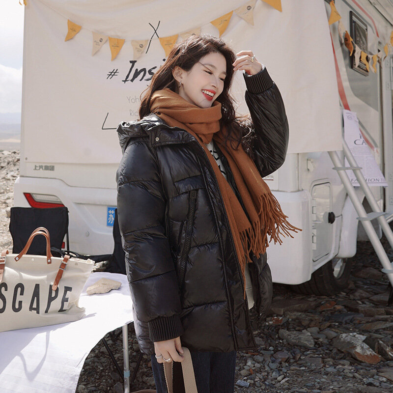 Ropa de algodón de talla grande para mujer, ropa de algodón desechable brillante adelgazante, holgada de estilo coreano, invierno, 2023