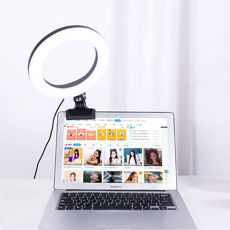 6-дюймовая лампа для видеоконференций и прямых трансляций, портативный светильник с кольцевым зажимом для ноутбука 8 дюймов, с высокой яркостью, не темнеет