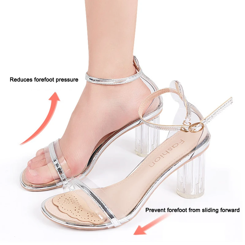 Leder Vorfuß polster für Damen Sandalen High Heels rutsch feste Schuhe Einlegesohlen für Damenschuhe setzen selbst klebende Anti-Rutsch-Aufkleber ein