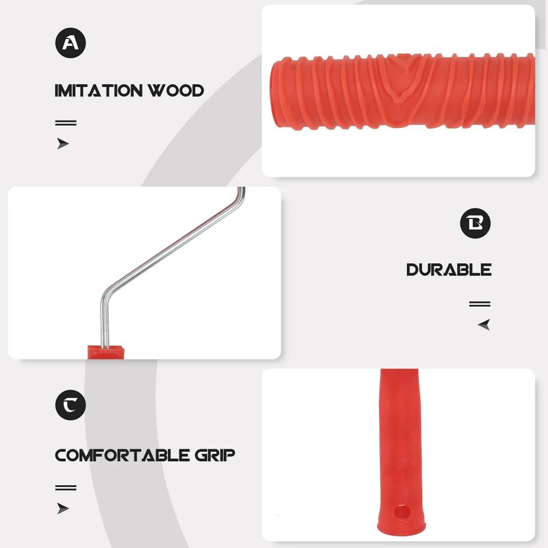 7 Zoll Holzmaserung dekorieren Haushalts wand rot dekorieren mit Griff DIY Gummi empais tischen Holzmaserung Werkzeug für Home Shop