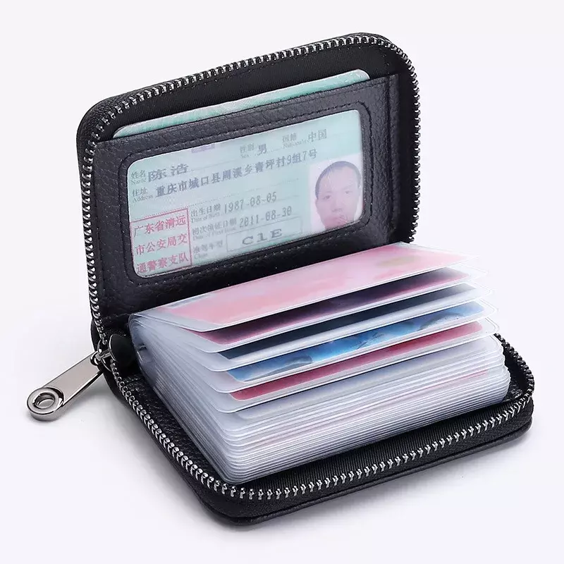 Portatarjetas de PU, bolsa antidesmagnetización para tarjetas de identificación, autobús, crédito, negocios, BILLETERA, organizador, 20 unidades