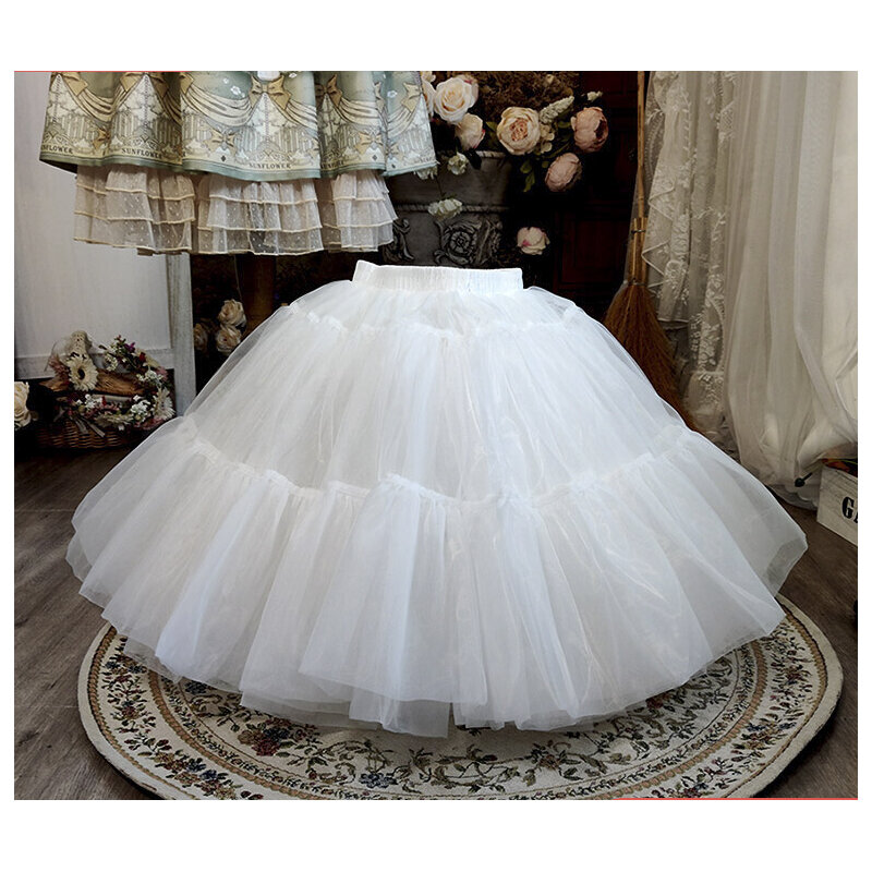 Falda de soporte de Lolita, enagua hinchada de hilo Súper suave, vestido de novia, soporte deshuesado, puede sentarse, 45cm