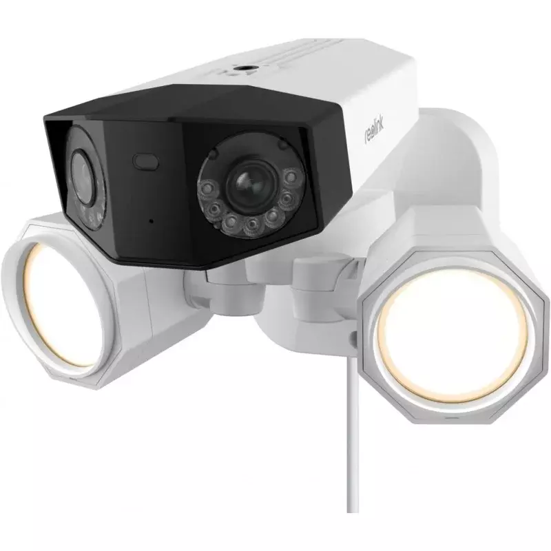REOLINK kamera lampu sorot 4K, untuk sistem kamera keamanan PoE, kamera luar ruangan IP dalam sudut Ultra lebar 180 derajat, manusia/kendaraan/Hewan Peliharaan