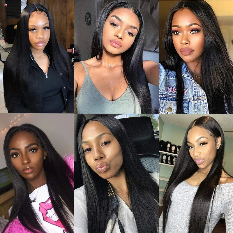 Glueless Straight Lace Human Hair Wig HD Transparent 13x4 Lace Frontal Wig For Black Women Wear And Go Straigh Pre Plucked