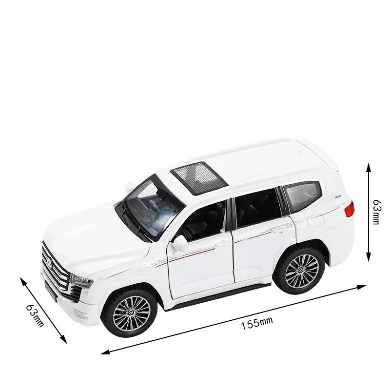 1/32 TOYOTA Land Cruiser LC300 SUV Miniature Diecast Toy Car Model Sound & Light Doors Openable Collection Gift For Boy Children