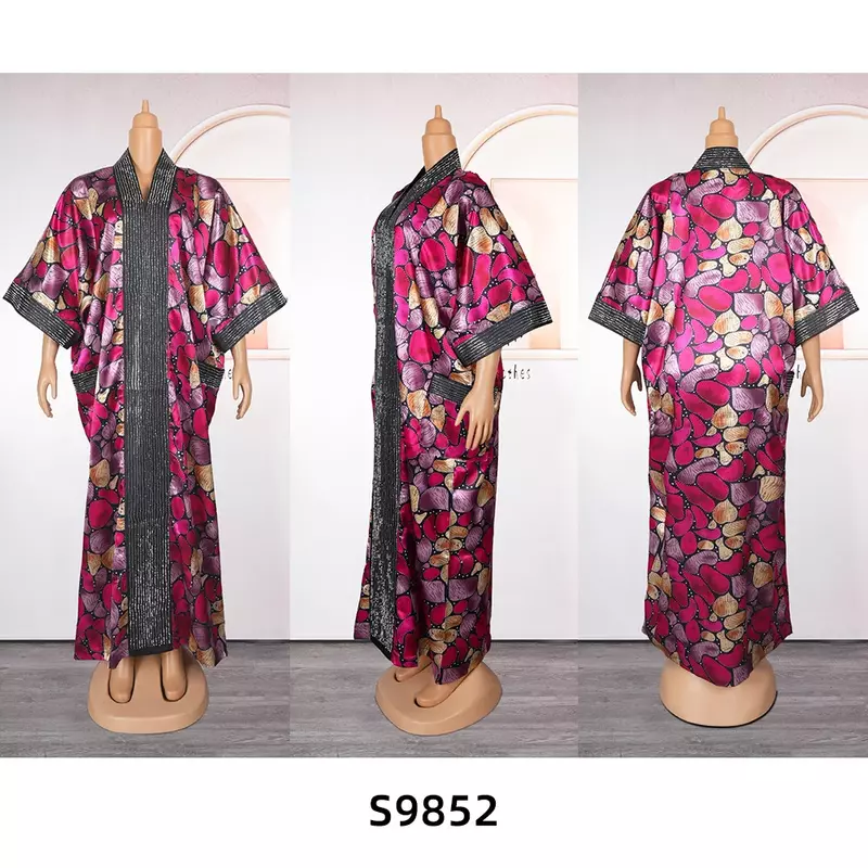 Gaun Maxi panjang wanita, gaun peri Afrika tradisional musim panas musim gugur ukuran besar