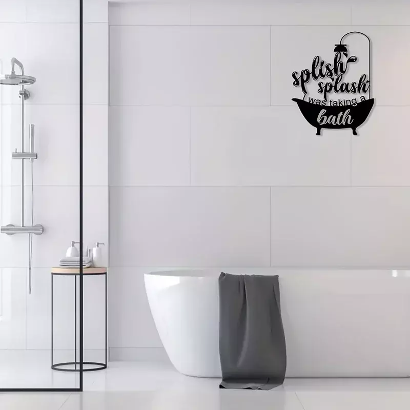 CIFBUY-señal de pared de Metal para baño, decoración del hogar, arte divertido, colgante de pared