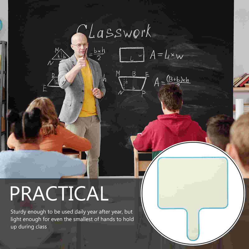 Melamina dupla face gravável branco resposta Board, Handheld ensino Prop, Props para estudante, resposta rápida