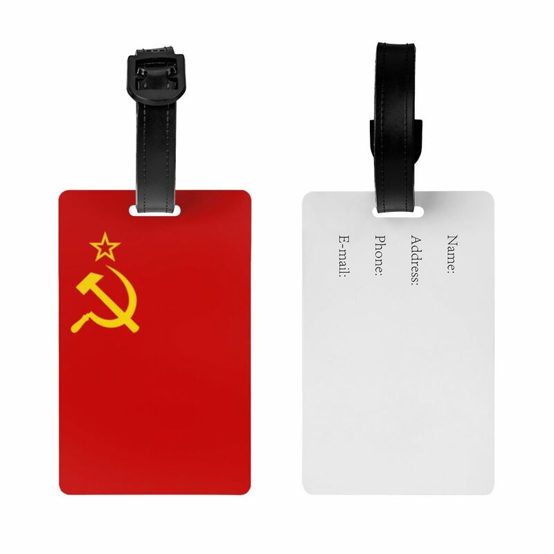 ธงของป้ายกระเป๋าสหภาพโซเวียตสำหรับกระเป๋าเดินทางตลกแท็กกระเป๋า cccp รัสเซียฝาปิดความเป็นส่วนตัวป้าย ID