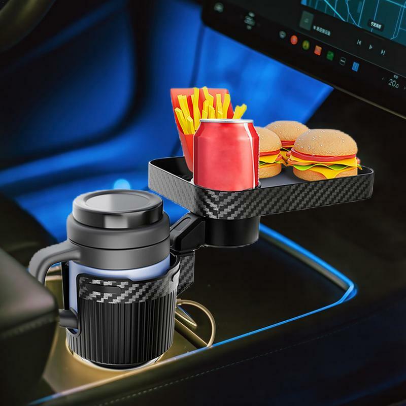 ถาดใส่อาหารในรถแบบ4อิน1ถาดใส่ถ้วยสำหรับรถยนต์รถบรรทุกรถ RV อุปกรณ์เสริมรถยนต์เดินทางบนถนนที่รองแก้ว