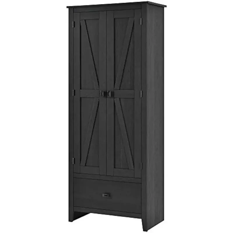 30" wide storage cabinet,black oak