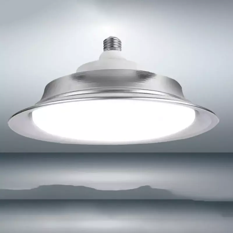 โคมไฟฟลายเซอร์ LED สามดวงสำหรับอุตสาหกรรมและเหมืองโคมไฟแบบสกรู E27สำหรับโกดังสินค้าโคมไฟติดเพดานกันน้ำสว่างมาก