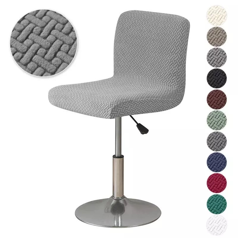 Sarung kursi Bar kain Jacquard elastis, sarung jok ruang makan dapat dicuci penutup kursi pendek untuk dapur rumah Hotel jamuan makan